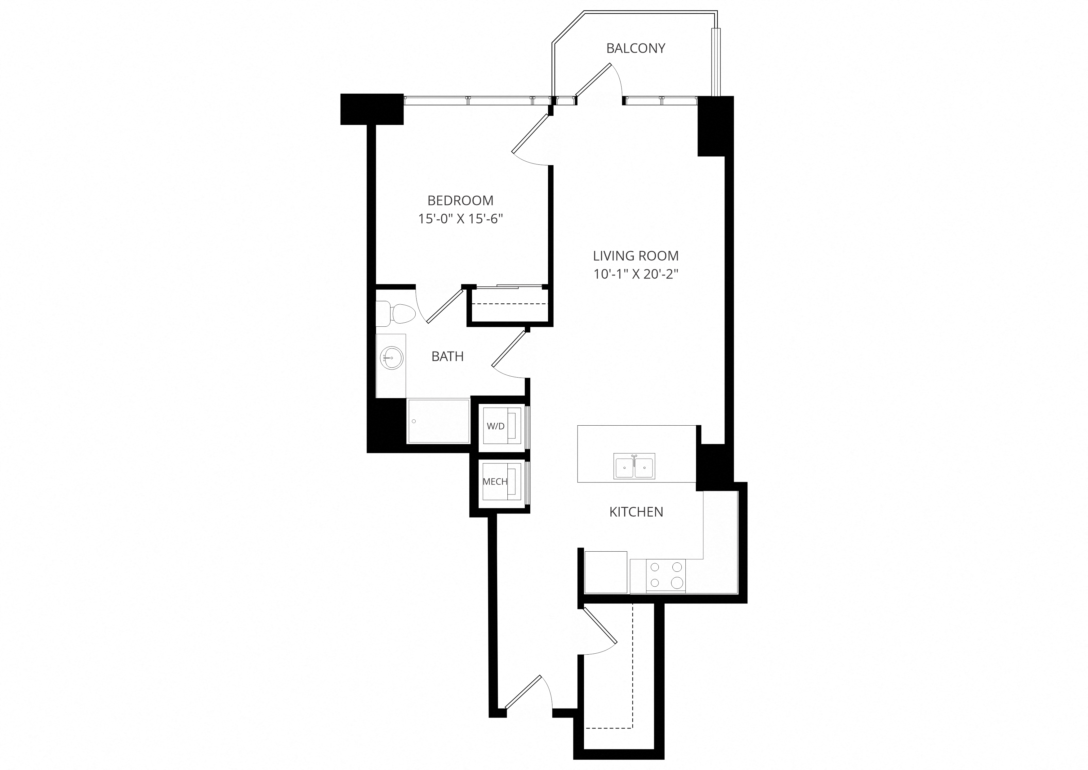 A6_OneBedroom floor plan